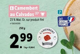 Lidl Camembert au calvados offre