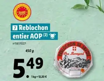 Reblochon entier aop