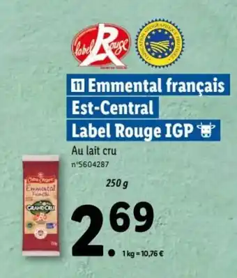Lidl Emmental français est-central label rouge igp offre