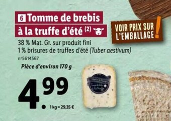 Lidl Tomme de brebis à la truffe d'été offre