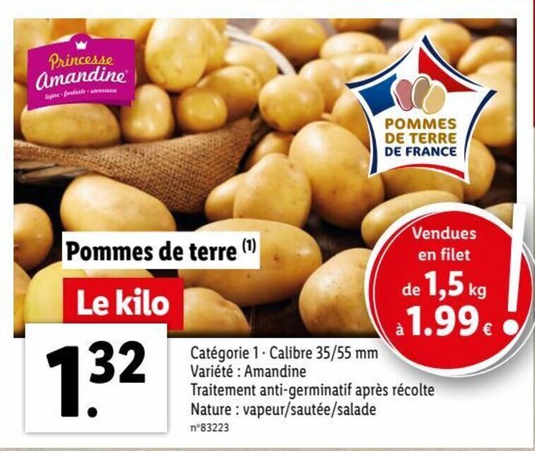 Promo Pommes de terre chez Lidl