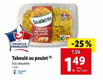 Lidl Taboulê au poulet offre
