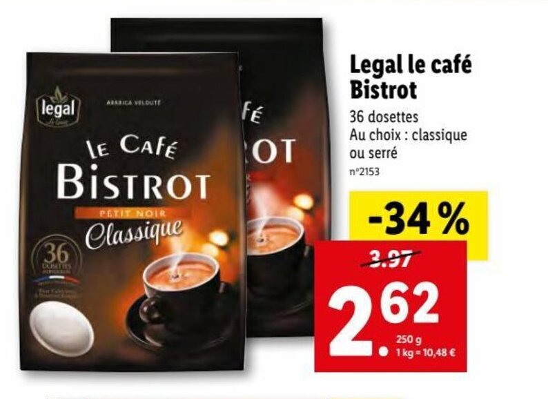 Promo Legal le café bistrot chez Lidl