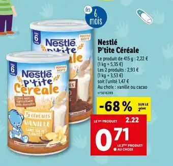 Lidl Nestlé p'tite céréale offre