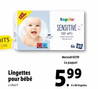 Lidl Lingettes pour bébé offre