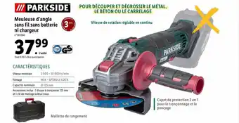 Lidl Meuleuse d'angle sans fil sans batterie ni chargeur offre