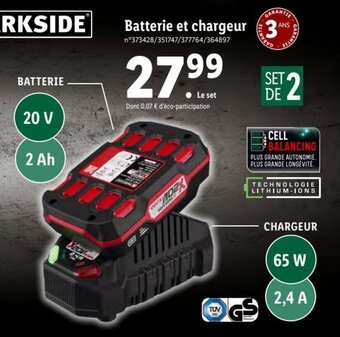 Lidl Batterie et chargeur offre