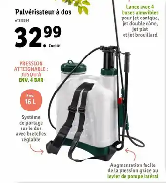 Lidl Pulvérisateur à dos offre