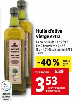 Lidl Huile d'olive vierge extra offre
