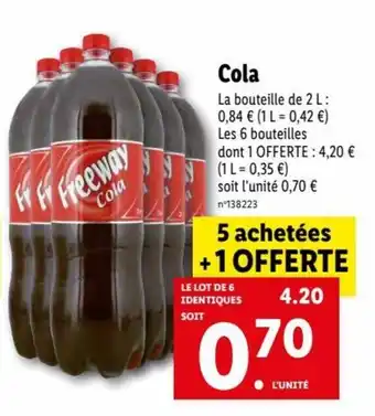 Lidl Cola 2 L offre