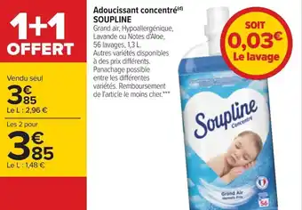 Carrefour SOUPLINE adoucissant concentré offre