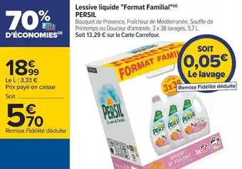 Carrefour PERSIL lessive liquide "format familial" offre