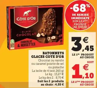 Hyper U COTE D'OR batonnets glaces offre