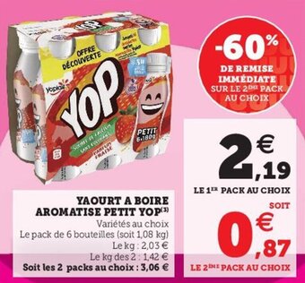 Hyper U YOP yaourt a boire aromatise petit offre