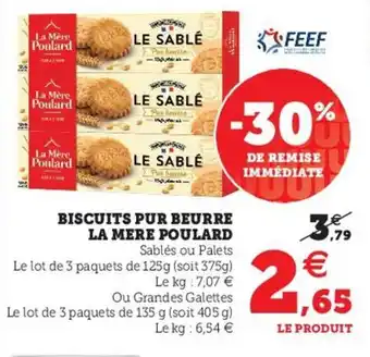 Hyper U Biscuits pur beurre la mere poulard offre