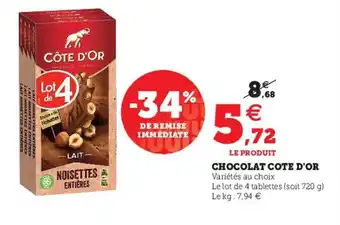 Hyper U COTE D'OR chocolat offre