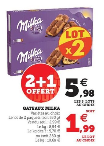 Hyper U Gateaux Milka offre