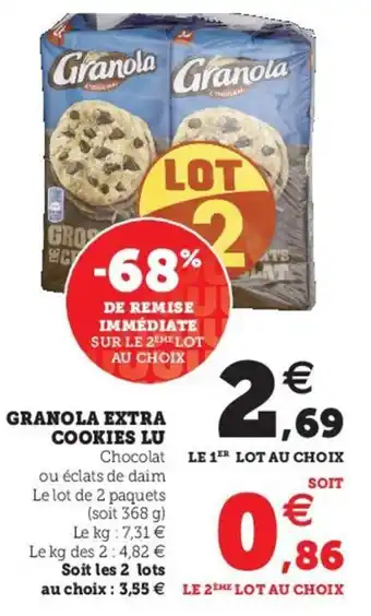 Hyper U Granola Extra Cookies LU offre
