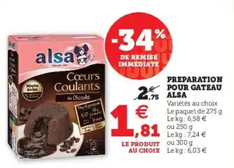 Hyper U Preparation Pour Gateau Alsa offre