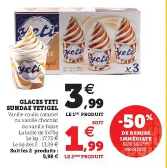 Hyper U Glaces Yeti Sundae Yetigel offre