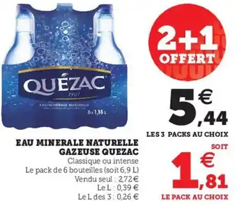 Hyper U Quezac Eau Minerale Naturelle Gazeuse offre