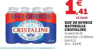 Hyper U Cristaline Eau de Source Naturelle offre