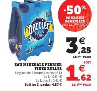 Hyper U Perrier Eau Minerale Fines Bulles offre
