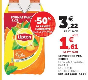 Hyper U Lipton Ice Tea Peche offre