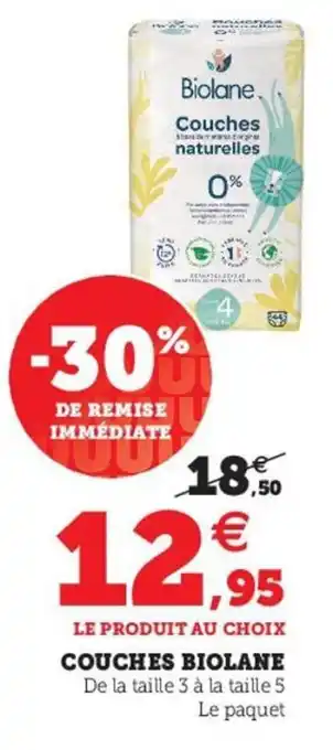 Hyper U Couches Biolane offre