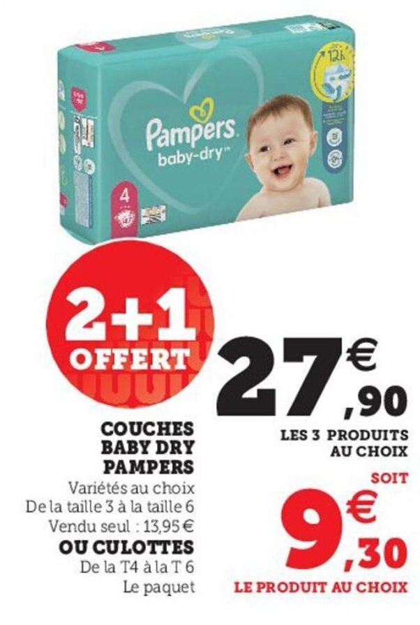 Promo Pampers Couches Baby Dry chez Hyper U