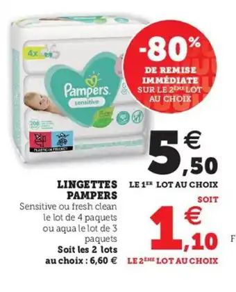 Hyper U Pampers Lingettes offre