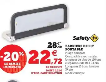 Hyper U Barriere de Lit Portable offre
