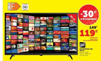 Hyper U Téléviseur LED HD 32" offre