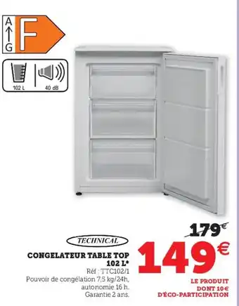 Hyper U Congelateur Table Top 102 L offre