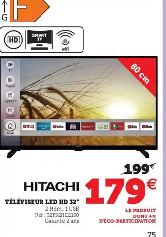 Hyper U Téléviseur LED HD 32" offre