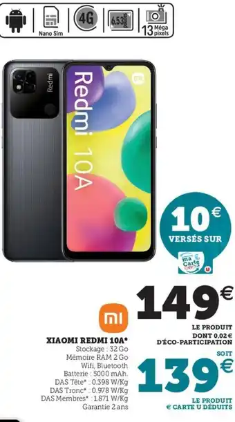 Hyper U Xiaomi Redmi 10A offre