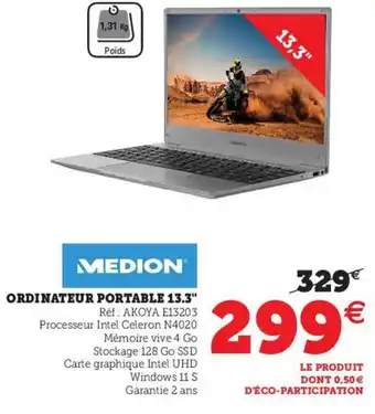 Hyper U Ordinateur Portable 13.3" offre
