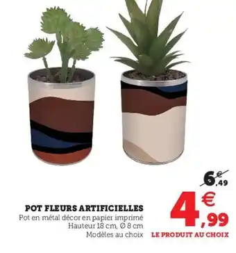Hyper U Pot Fleurs Artificielles offre
