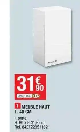 Brico Dépôt Meuble haut l. 40 cm offre