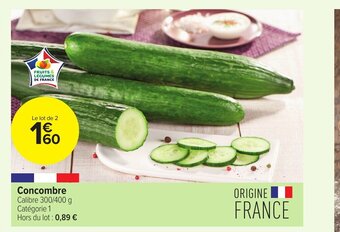 Carrefour Concombre offre