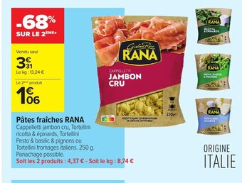 Carrefour Rana Pâtes fraîches offre