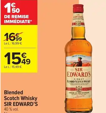 Carrefour Blended Scotch Whisky Sir Edward's offre
