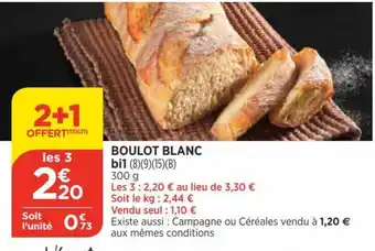 Bi1 Boulot Blanc Bi1 offre