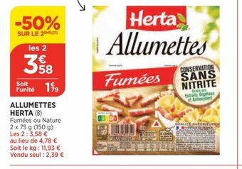 Bi1 Herta Allumettes offre