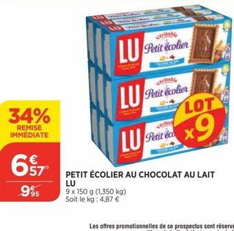 Bi1 Lu petit écolier Au Chocolat Au Lait offre