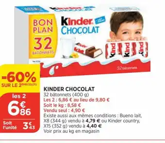 Bi1 Kinder Chocolat offre