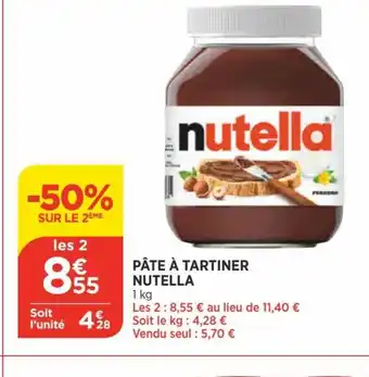 Bi1 Nutella Pâte à Tartiner offre