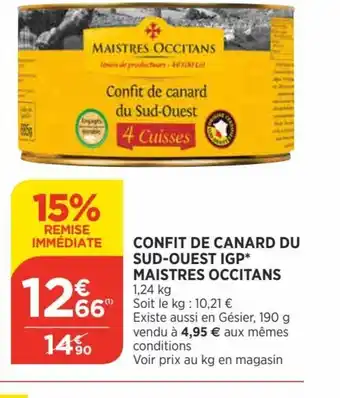 Confit de Canard Du Sud Ouest IGP Maistres Occitans