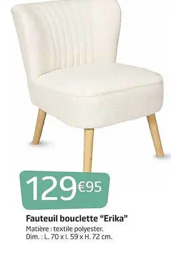 Jardiland Fauteuil bouclette erika offre