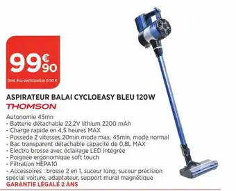 Bi1 Aspirateur Balai Cycloeasy Bleu 120w offre